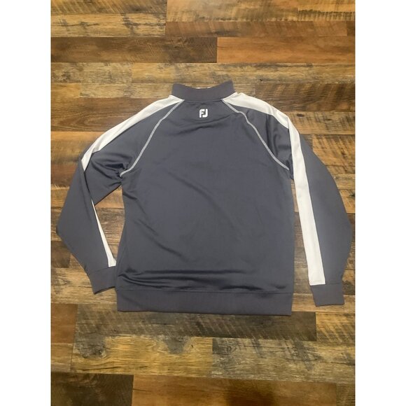 Footjoy‎ Men's 1/4 Zip Gray White Performance Stretch Soft Golf Pullover - Picture 3 of 3
